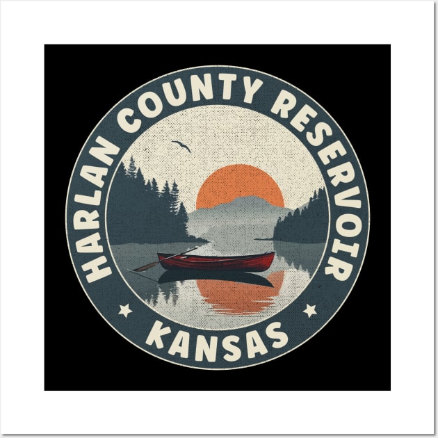 Harlan County Reservoir Kansas Sunset Wall Art by turtlestart